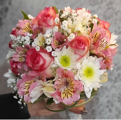  دسته گل عروس رنگی و زیبا