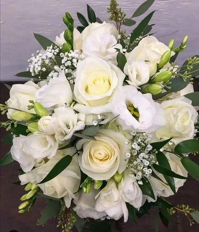  دسته گل عروس سفید خوشگل