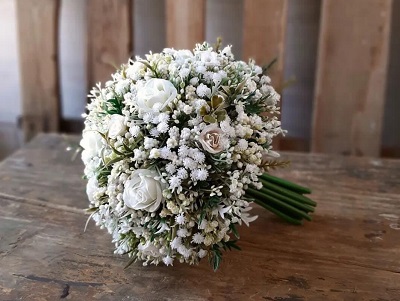  دسته گل عروس سفید